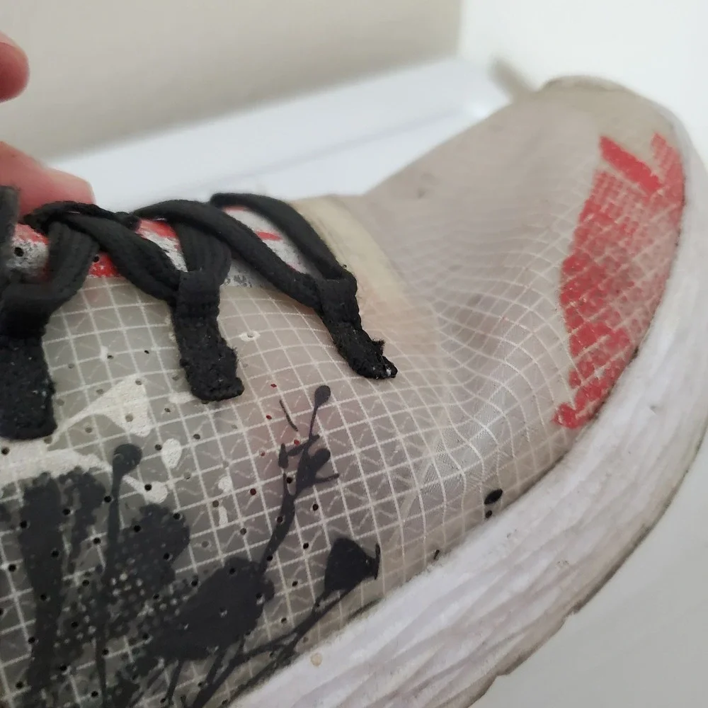 NOBULL Women's Ripstop Runner Shoes Size 8 Floral Red Black White Athletic
